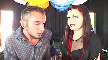 Hallows moans petite goth beauty gets fucked & facialled