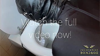 Golden shower on toilet slave pov