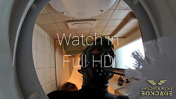 Golden shower on toilet slave pov