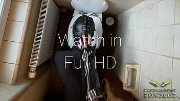 Golden shower on toilet slave pov