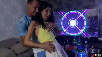 Wife humiliates cuckold husband and fucks his friends at home party