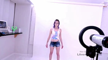 Stunning brunette model got seduced by the producer