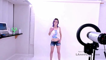 Stunning brunette model got seduced by the producer