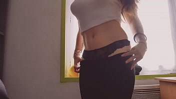 Anal booty display by the window