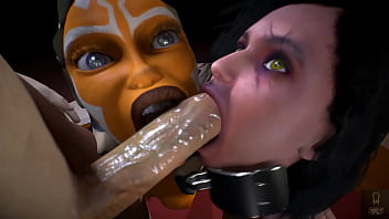 Ahsokatano and second sister blow fat cock