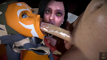 Ahsokatano and second sister blow fat cock
