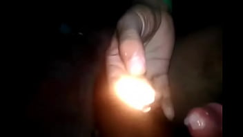 Indian slave boy melting wax on his cock from getting order from his mistress