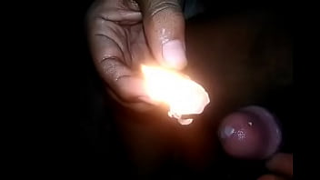 Indian slave boy melting wax on his cock from getting order from his mistress