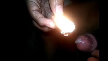 Indian slave boy melting wax on his cock from getting order from his mistress