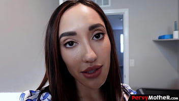 Sinner stepmom blows her stepson and knowing he smells her uses panties