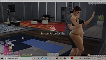 Big booty girl hugged from behind nudged up against window by the strength of her ex's bulge