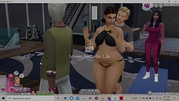 Big booty girl hugged from behind nudged up against window by the strength of her ex's bulge