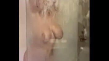 Bit titted animal takes a shower