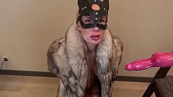 Hd scene lady crazywifeslut fur coat and throat destruction