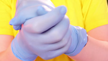Asmr video with medical nitrile gloves arya grander