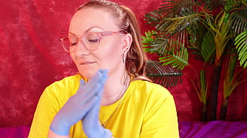 Asmr video with medical nitrile gloves arya grander
