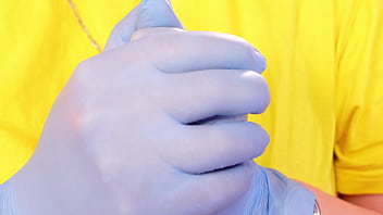 Asmr video with medical nitrile gloves arya grander