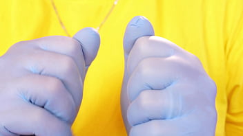 Asmr video with medical nitrile gloves arya grander