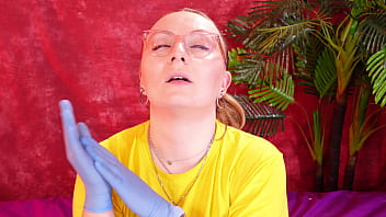 Asmr video with medical nitrile gloves arya grander