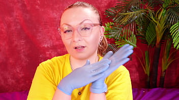 Asmr video with medical nitrile gloves arya grander
