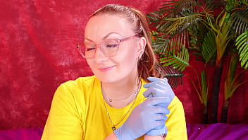 Asmr video with medical nitrile gloves arya grander