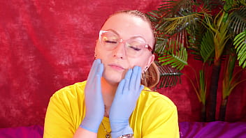 Asmr video with medical nitrile gloves arya grander