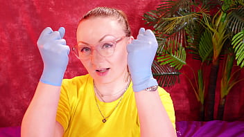Asmr video with medical nitrile gloves arya grander