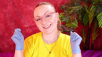 Asmr video with medical nitrile gloves arya grander
