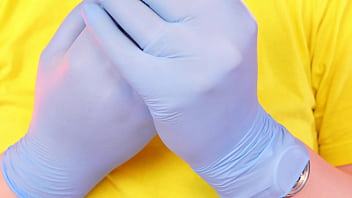 Asmr video with medical nitrile gloves arya grander