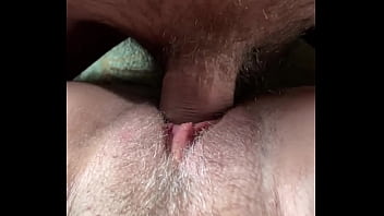 Slow motion close up milf’s pussy got fucked and covered with cum