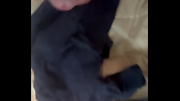 Morning wood stroke and cum shot