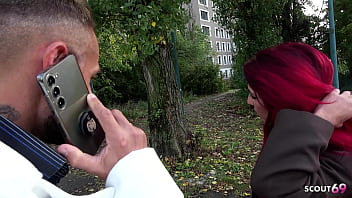 German redhead teen bitch dani luve with big natural saggy tits seduce police officer to fuck her without condom