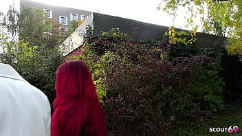 German redhead teen bitch dani luve with big natural saggy tits seduce police officer to fuck her without condom