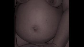 Pov of bbw riding cowgirl belly showing