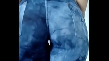 Tight blue denim jeans