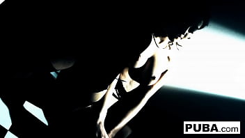 Brunette babe rubs herself