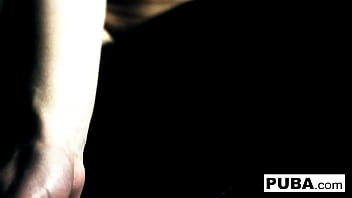 Brunette babe rubs herself