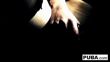 Brunette babe rubs herself