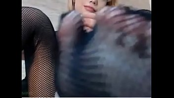 Masturbating and sexy bodystockings foot job