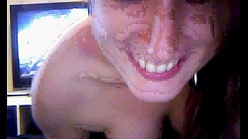 Young girl sucks her boyfriend's cock on webcam