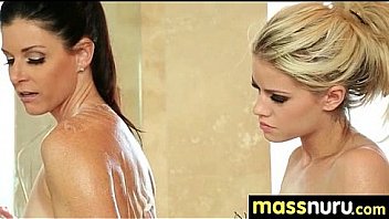 Busty teen gives nuru sex massage 8