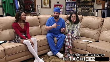 Freshman gets mandatory hitachi orgasm solana