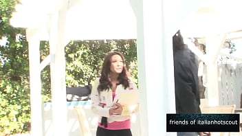 Sexy girl with light skin fucks a black guy with a huge cock