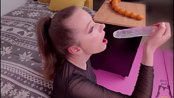 Ritzy rain train her mouth with huge toys deepthroat drooling and dripping saliva