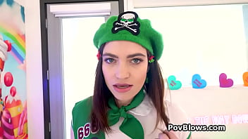 Busty cookie selling hottie meets dick with tits