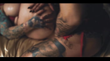 Two tattooed bisexual girls having a blast with bbc strapon