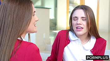 School girl besties share cock and cum