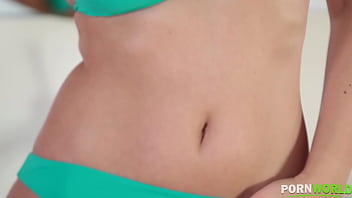 Her fingers take a plunge masturbation preps her for pool