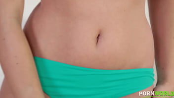 Her fingers take a plunge masturbation preps her for pool