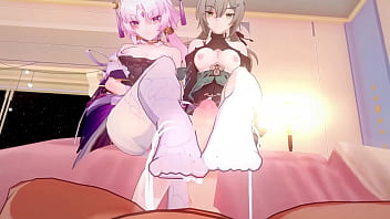 Honkai star rail caelus x fu xuan & qingque sex hentai 3d animation